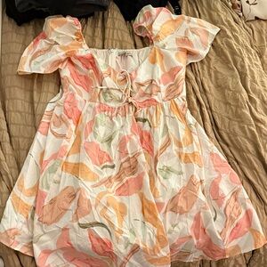 Abercrombie & Fitch Floral Puff Sleeve Dress